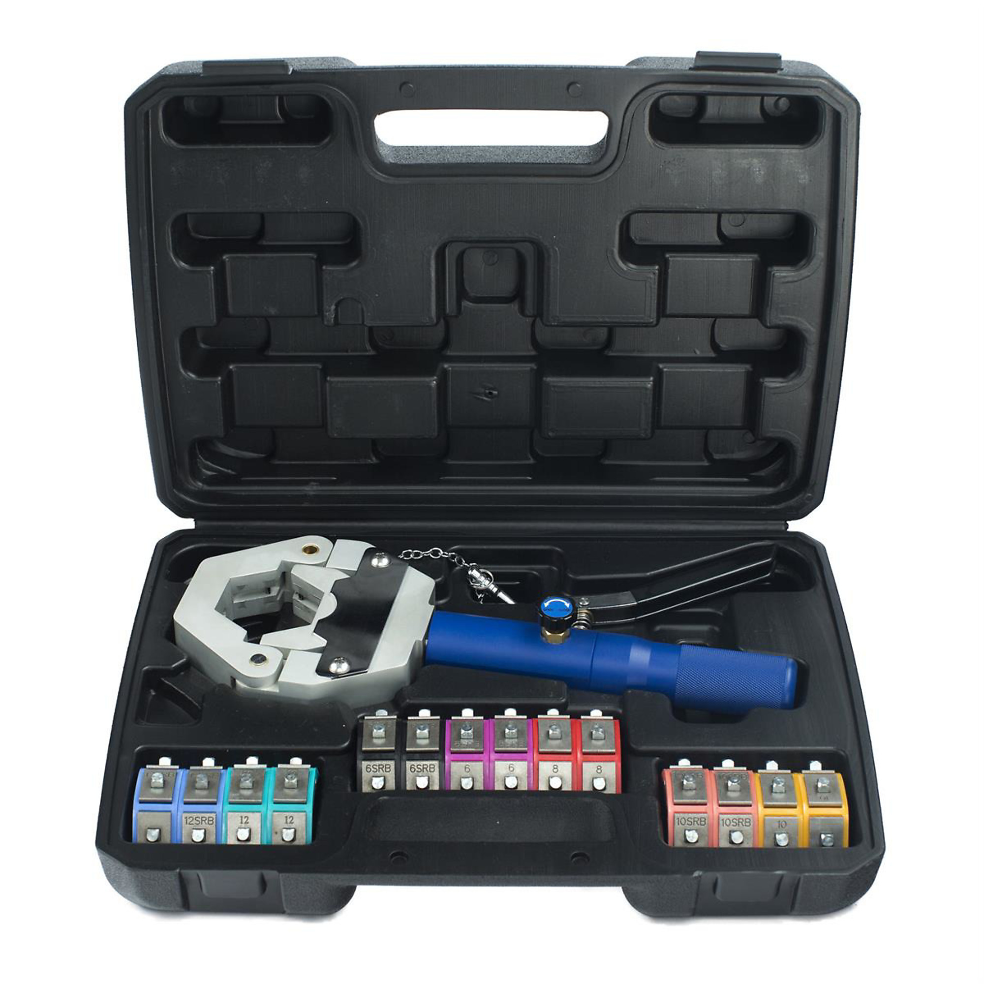 FJC Hand-Held Hydraulic Crimper Kit — Lightweight, Portable, Quick-Snap Dies, Model# FJC2806